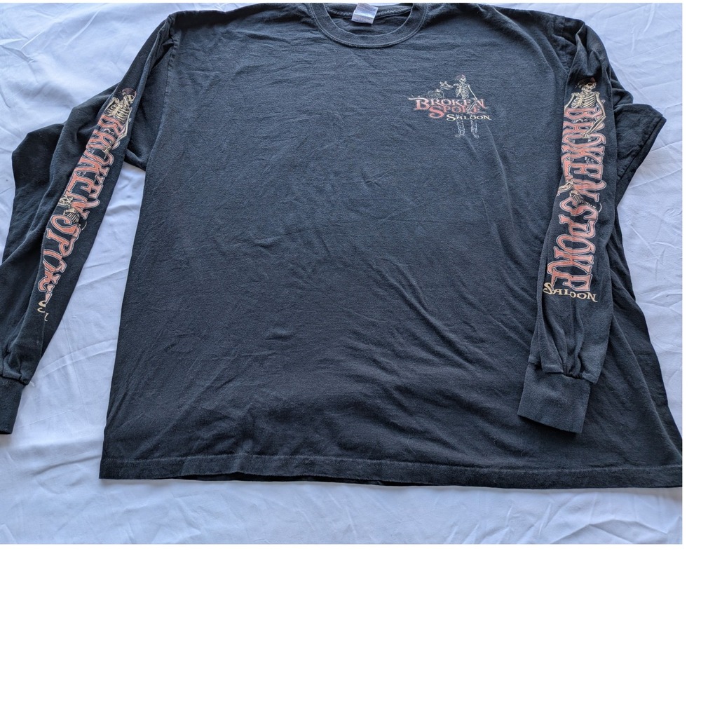 Broken Spoke Saloon Vintage Truck Graphic Long Sleeve Tee Black 2XL
